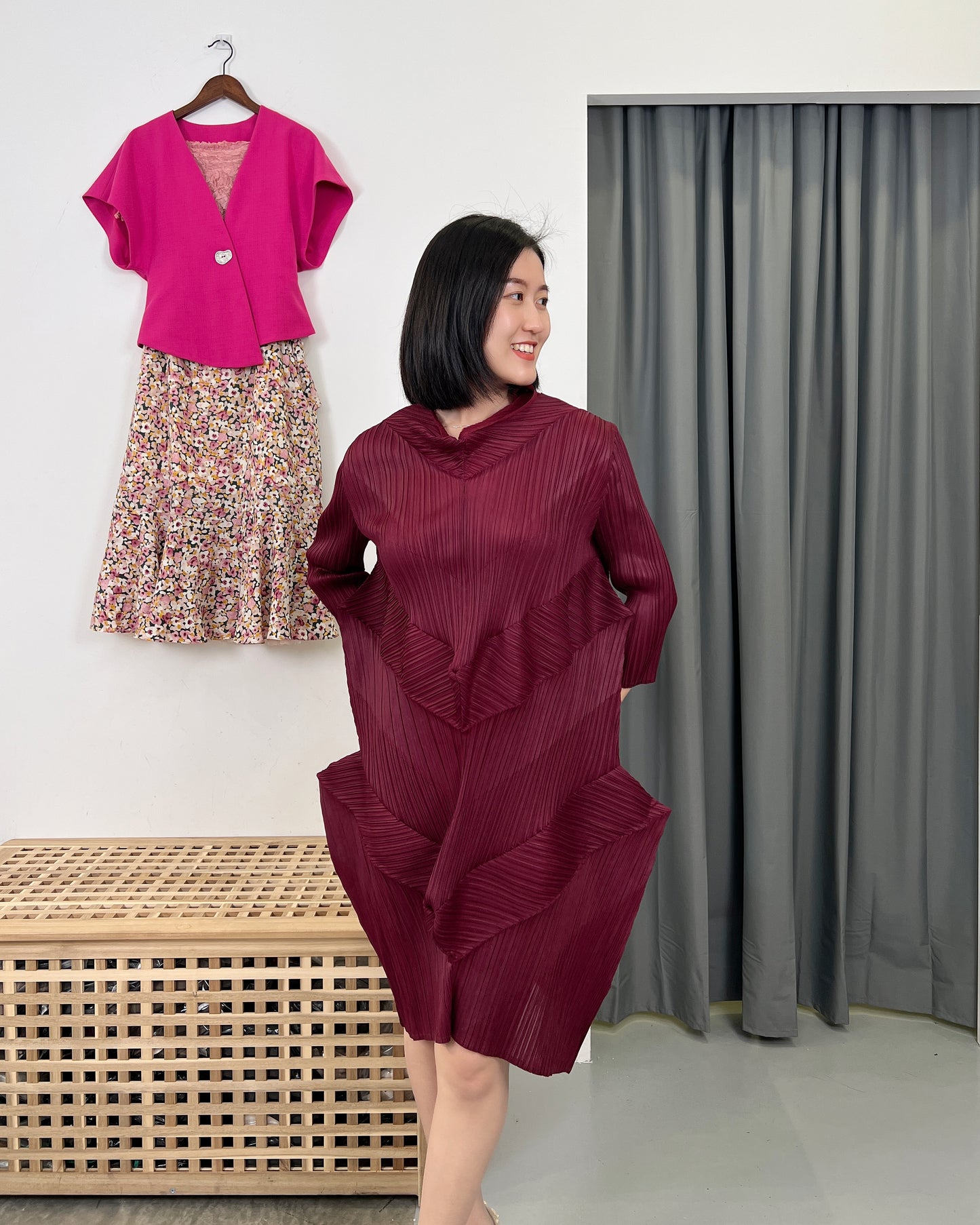 Pleated Unique Design Dress