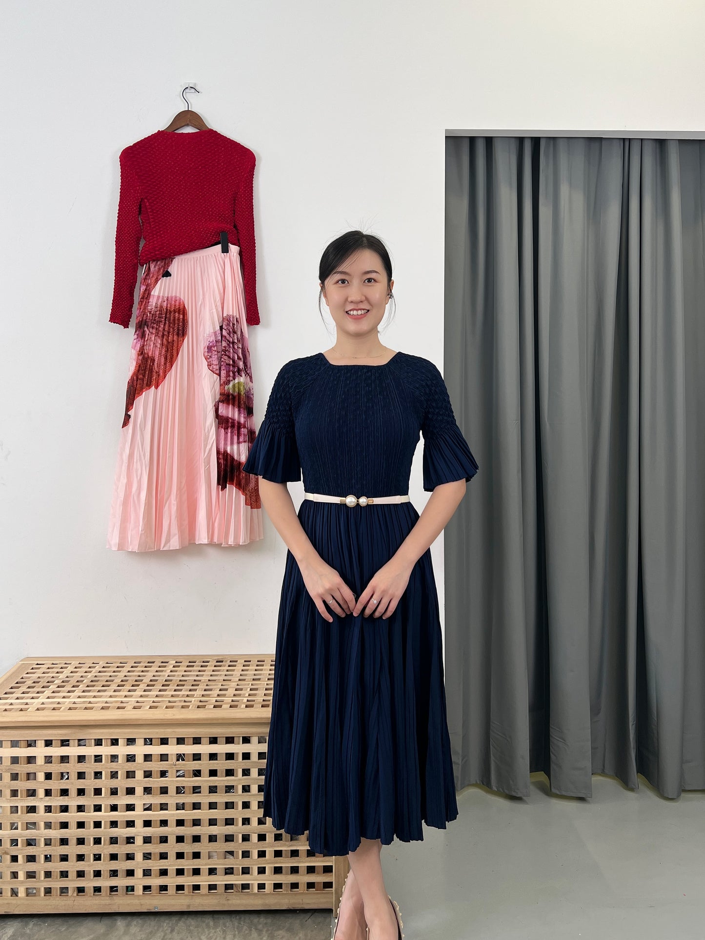 Pleated Flare Dress