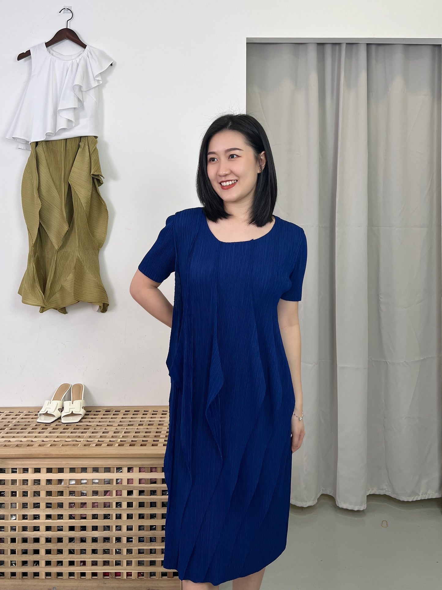Pleated Wavey Dress