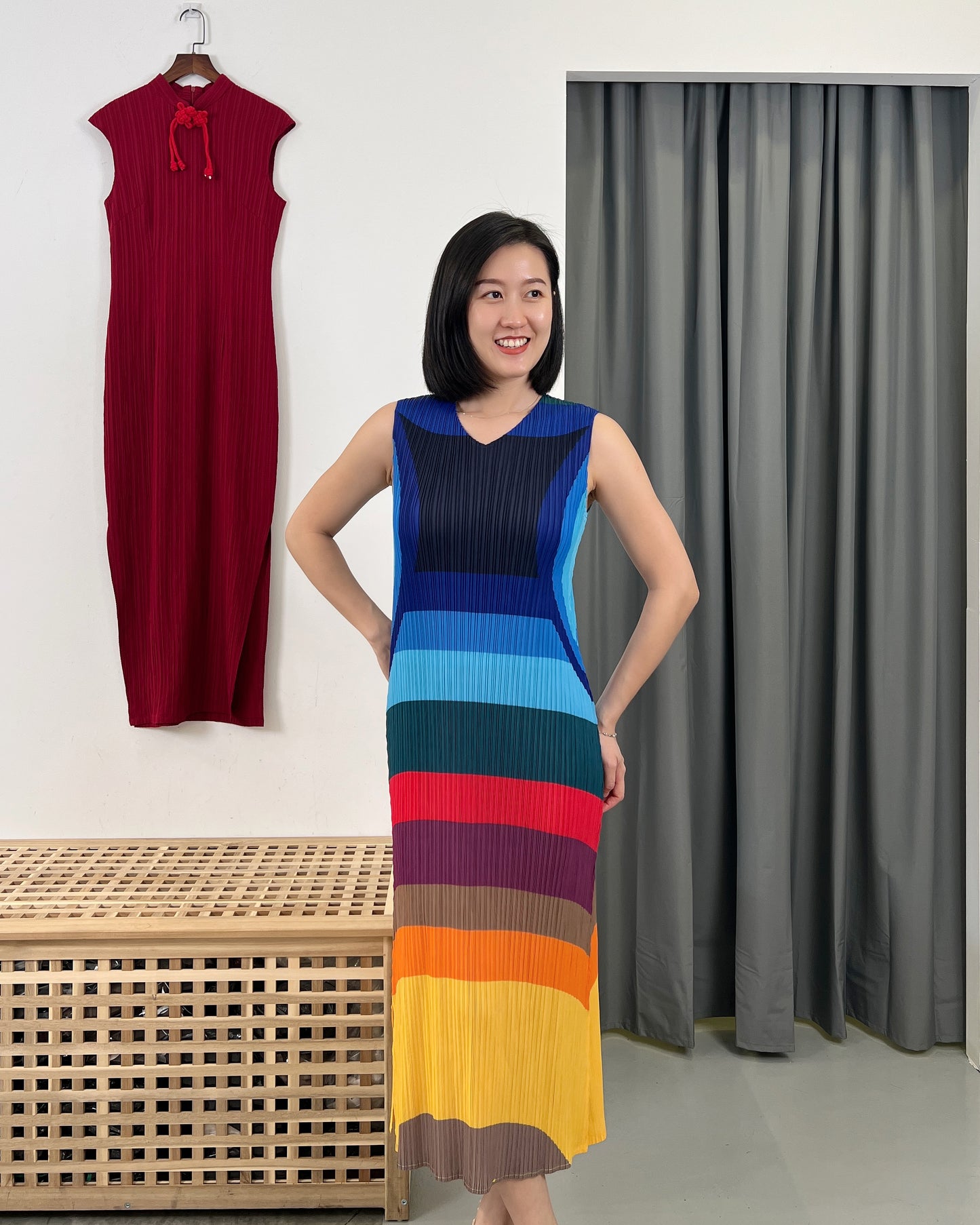 Pleated Rainbow Dress