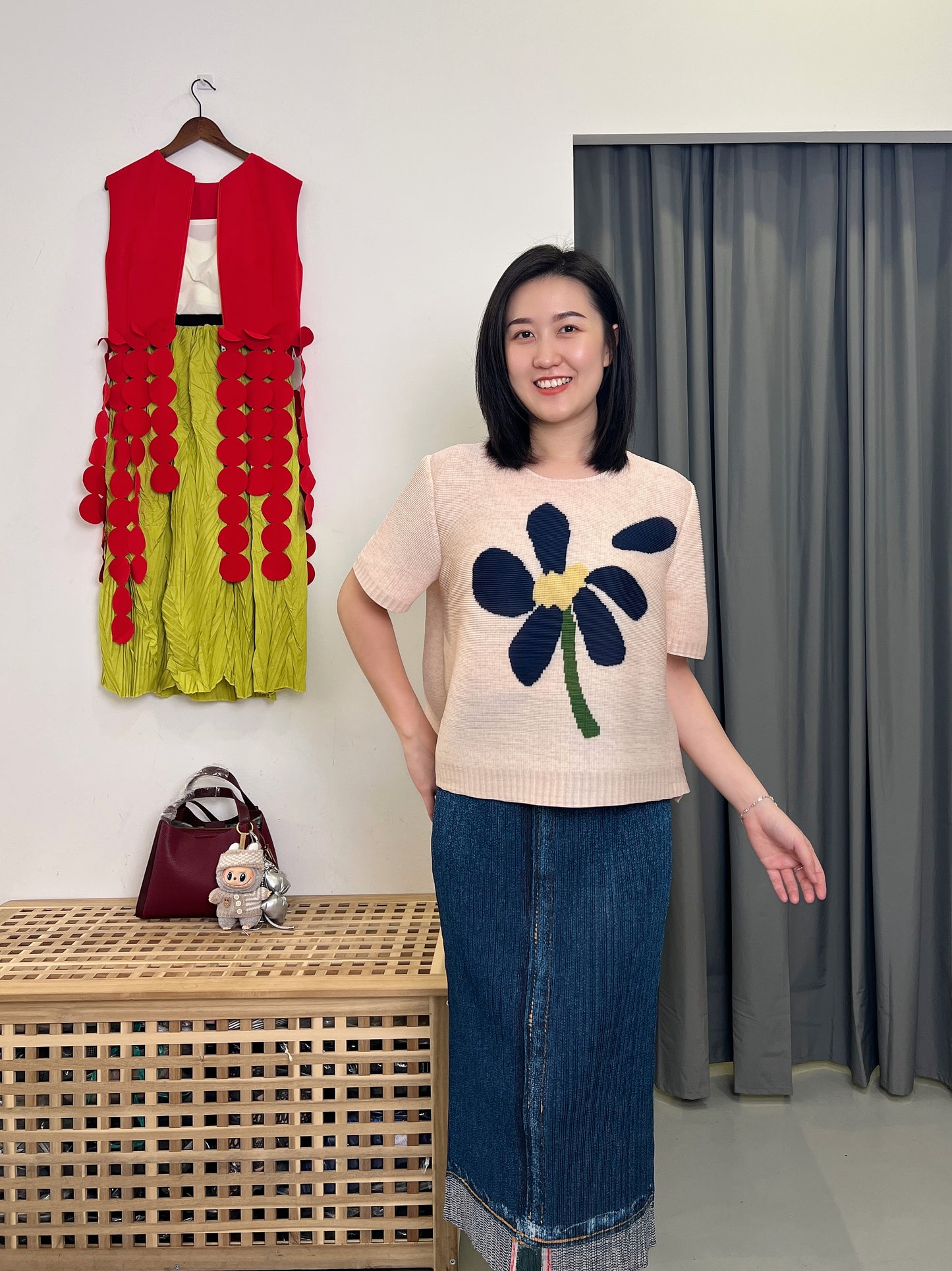 Pleated DD Floral Blouse