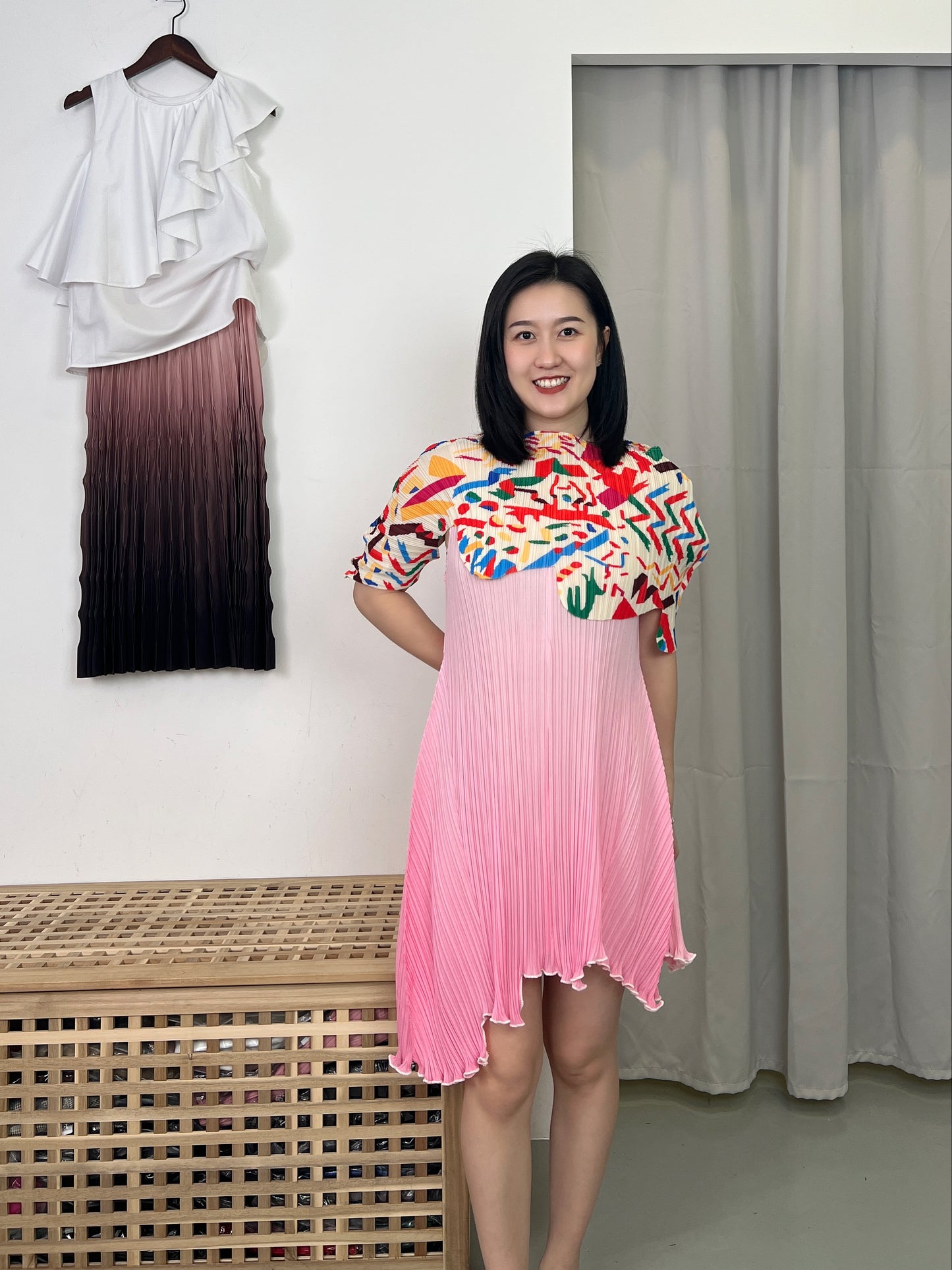 Pleated Cami Flare Design Dress