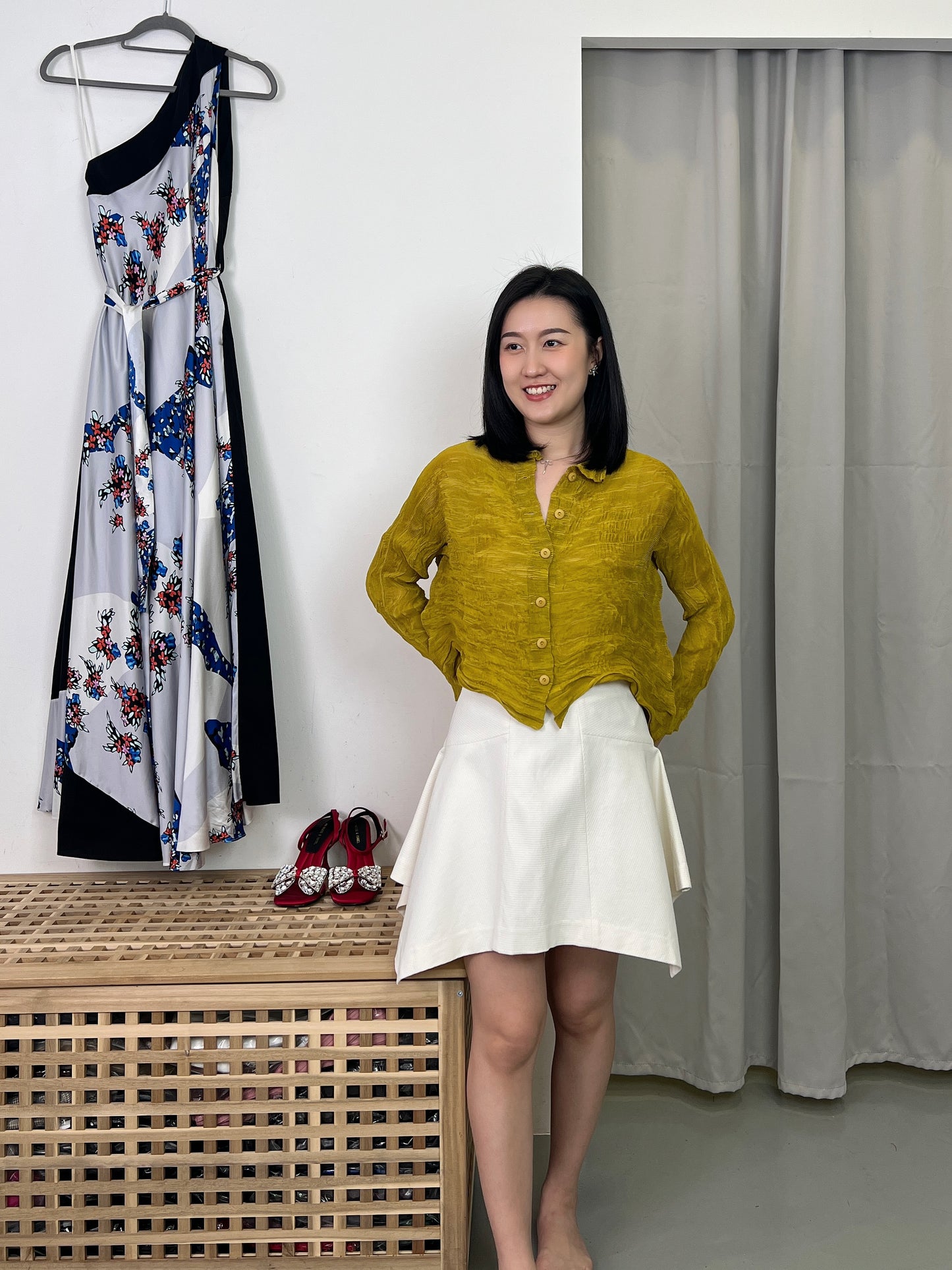 Pleated Button Blouse