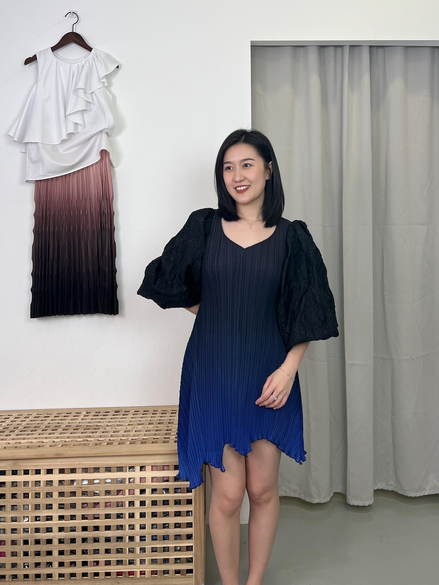 Pleated Cami Flare Design Dress