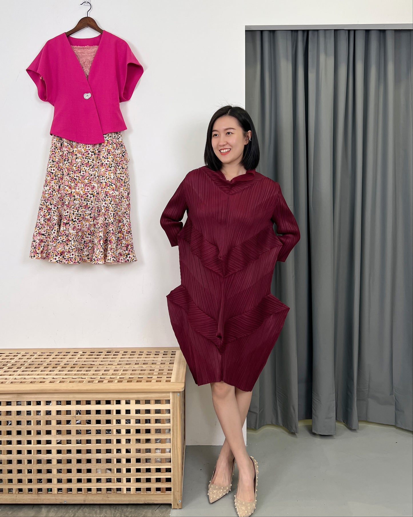 Pleated Unique Design Dress