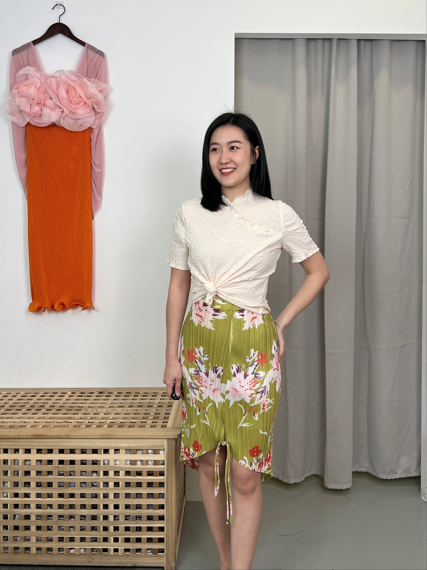 Pleated CN Style Blouse