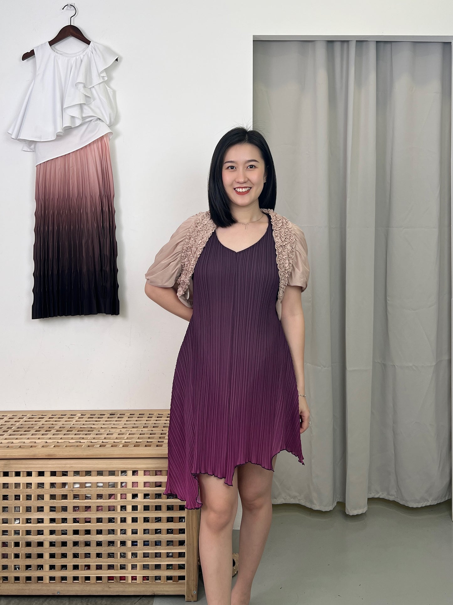 Pleated Cami Flare Design Dress