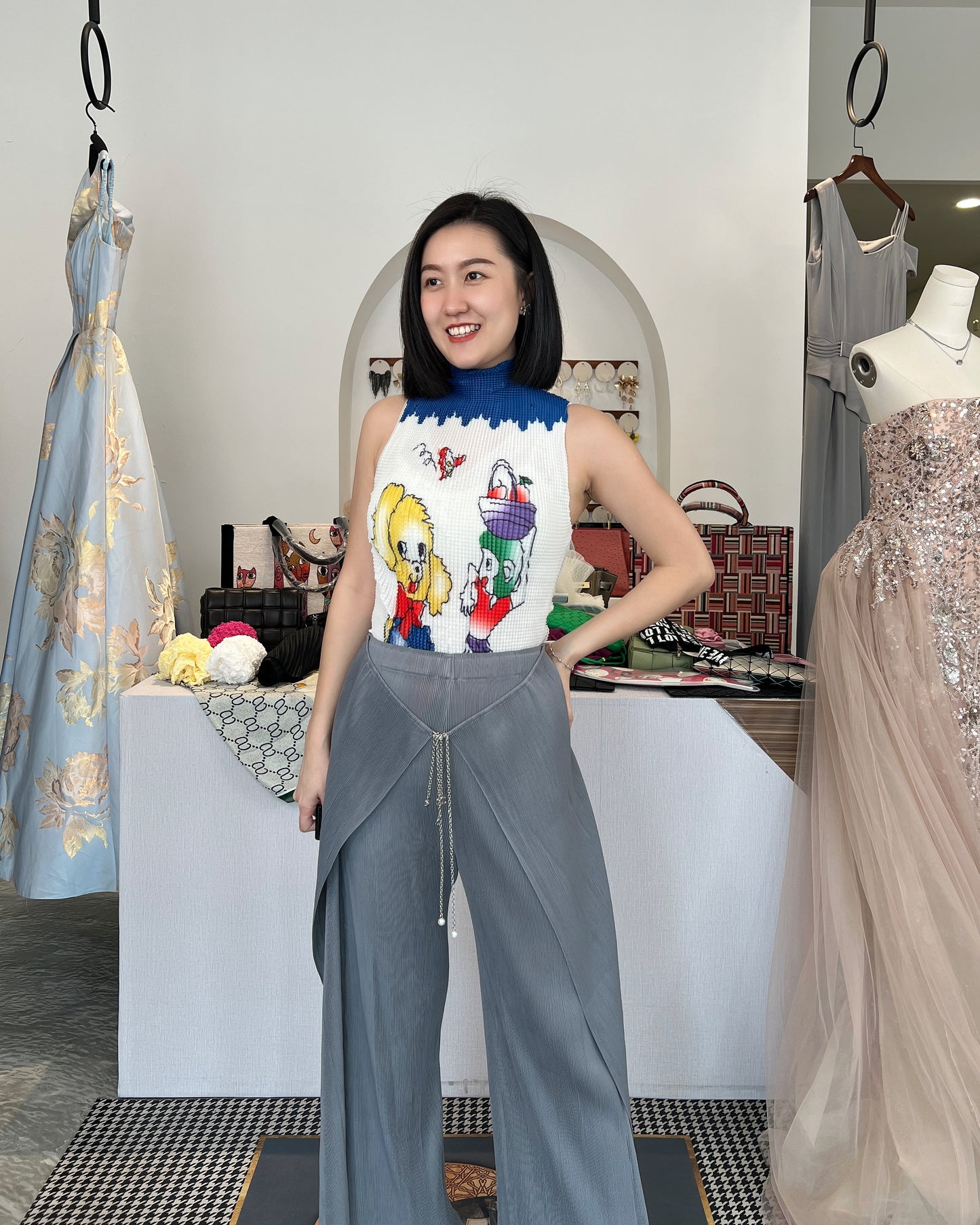 Pleated Korea Style Chain Pants