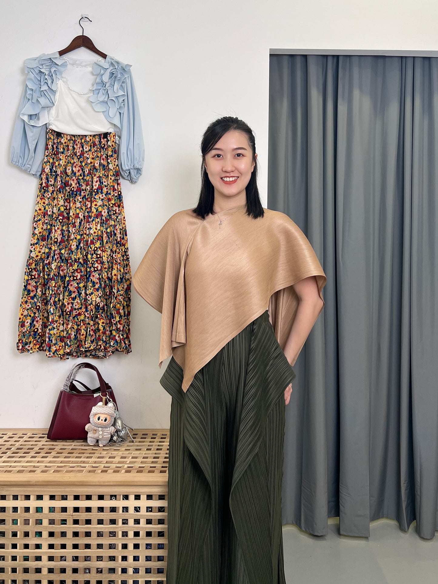 (HOT) Pleated Two ways Top