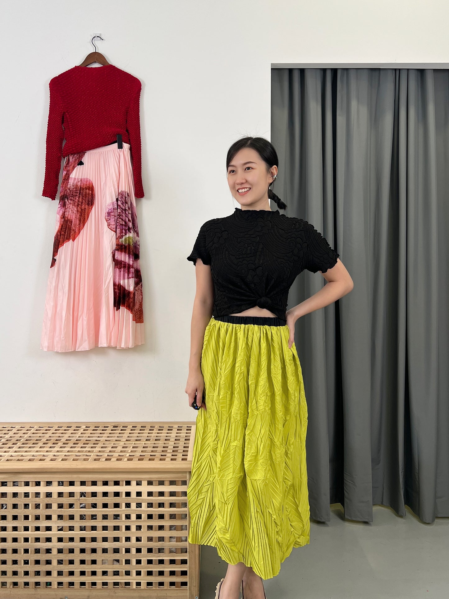 Pleated Leafy Skirt