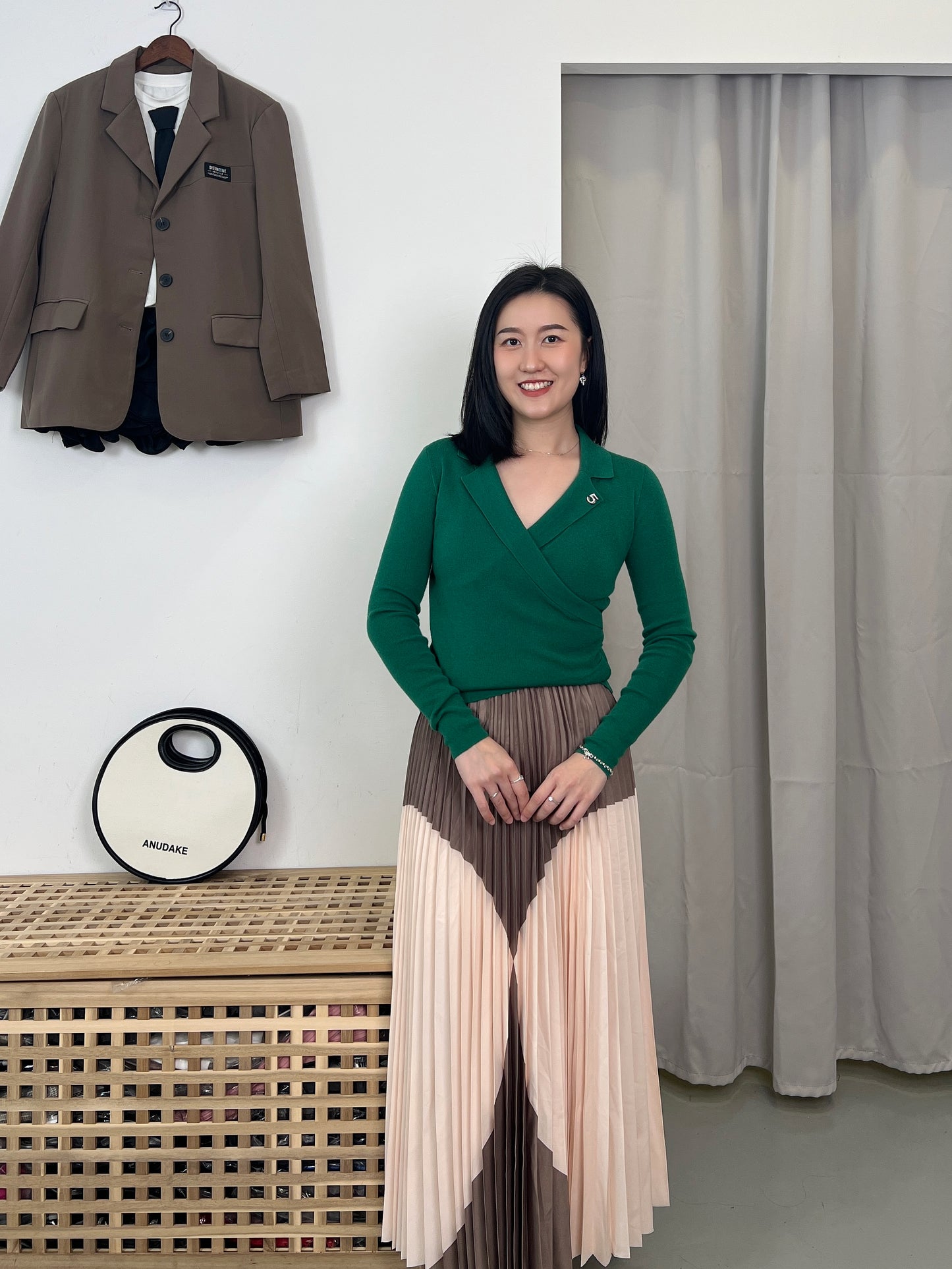 Pleated Circle Design Skirt