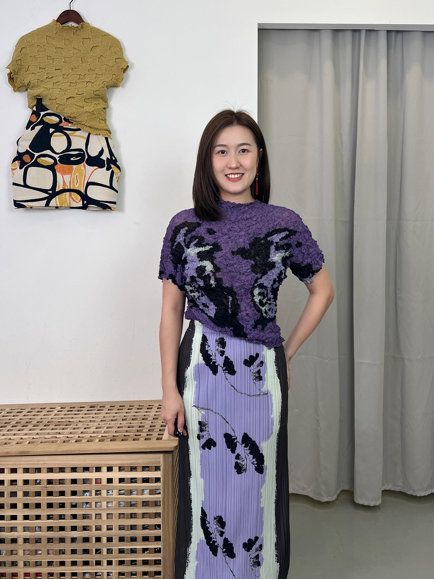 Pleated 3 Tone Skirt