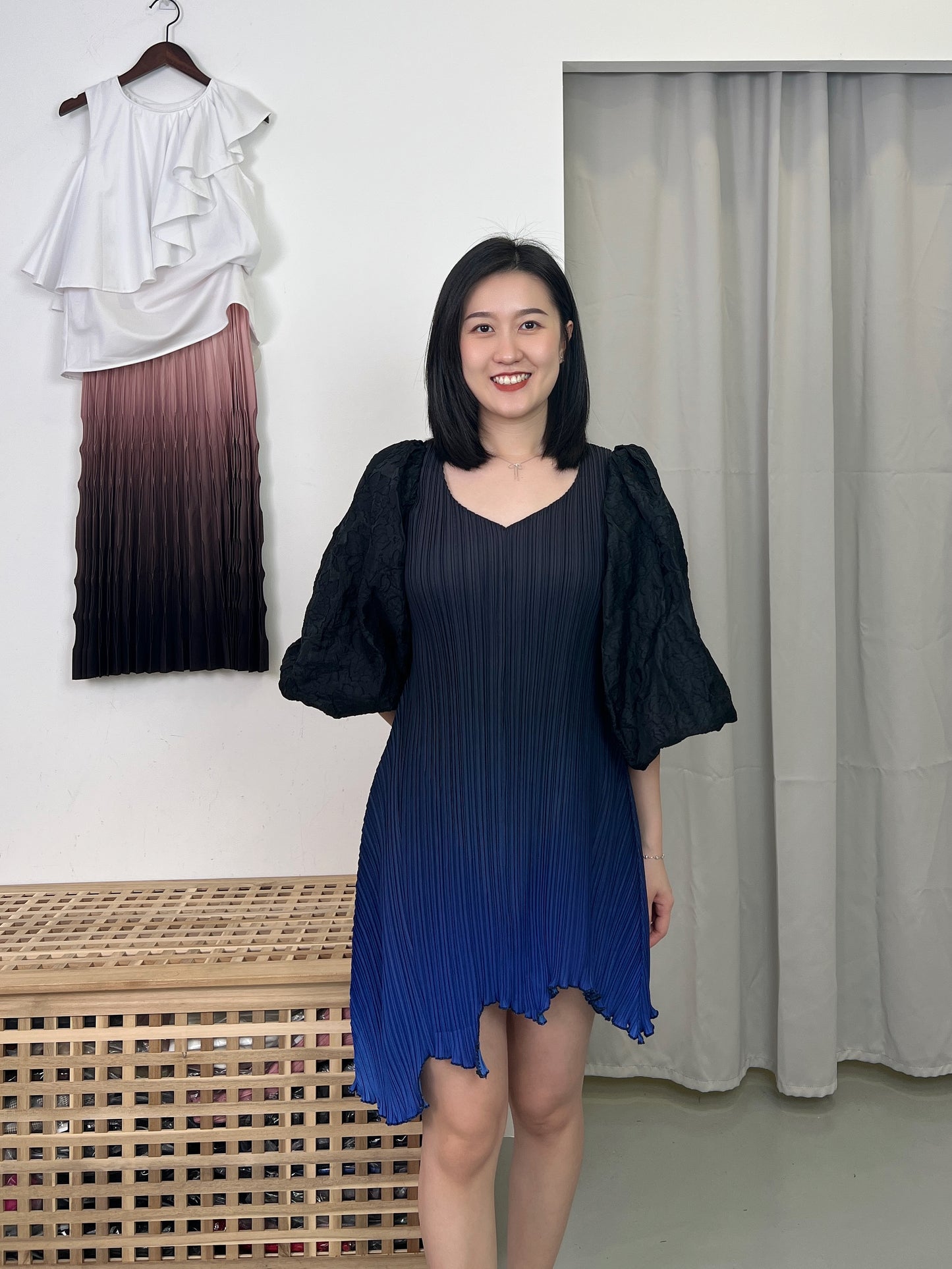 Pleated Cami Flare Design Dress