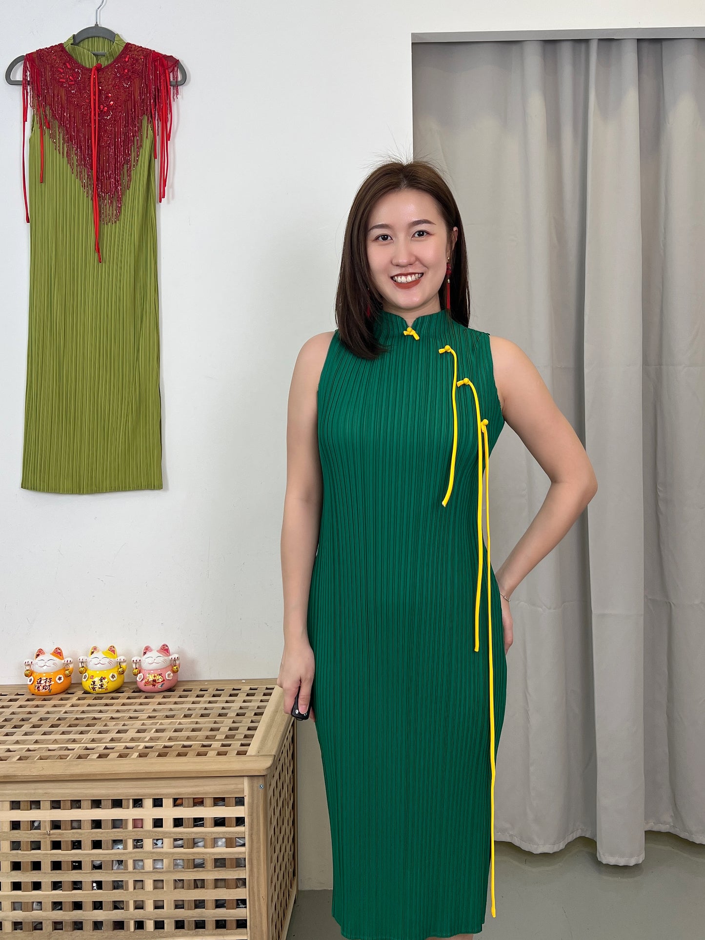 Pleated Cheongsam