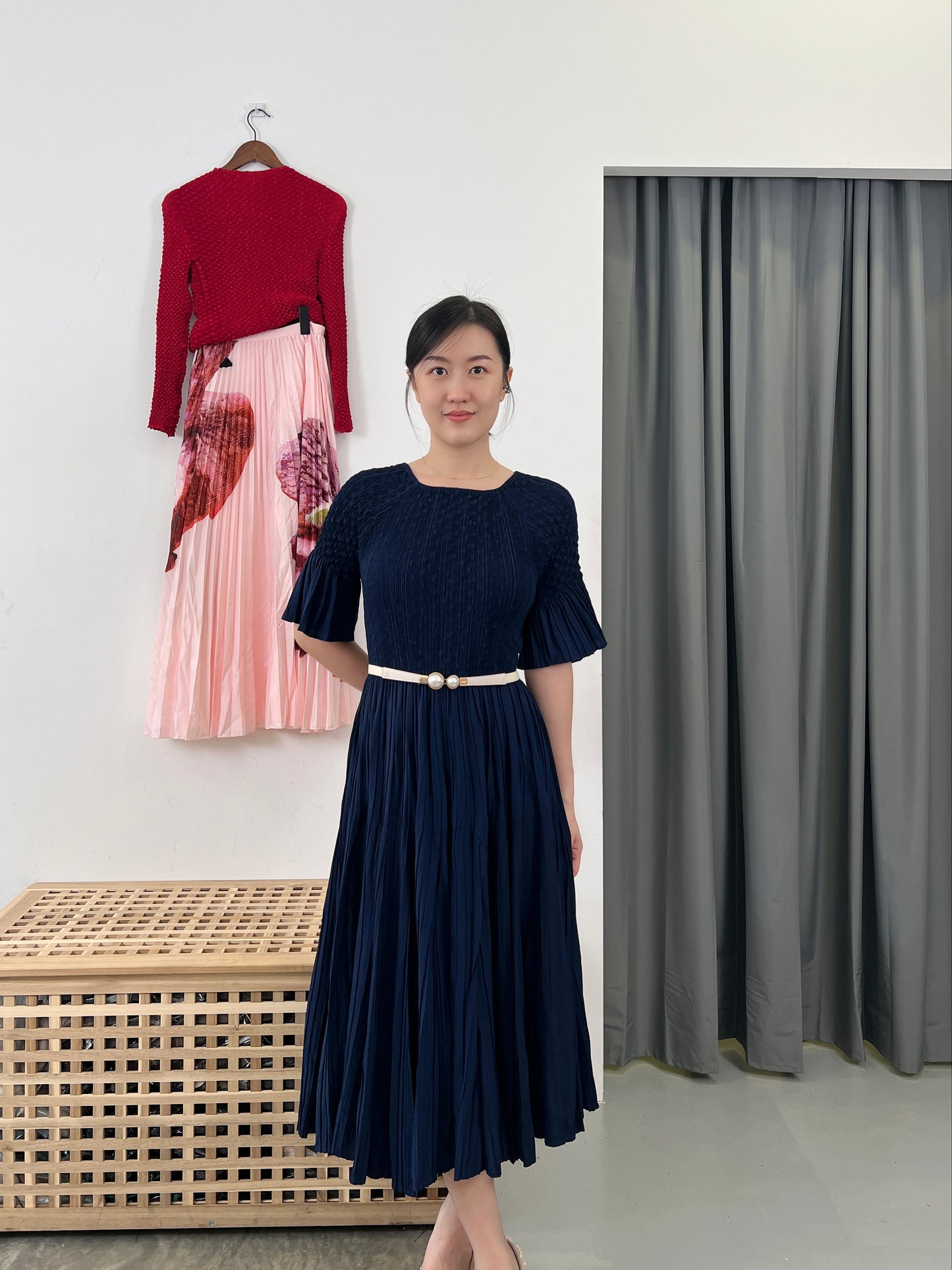 Pleated Flare Dress
