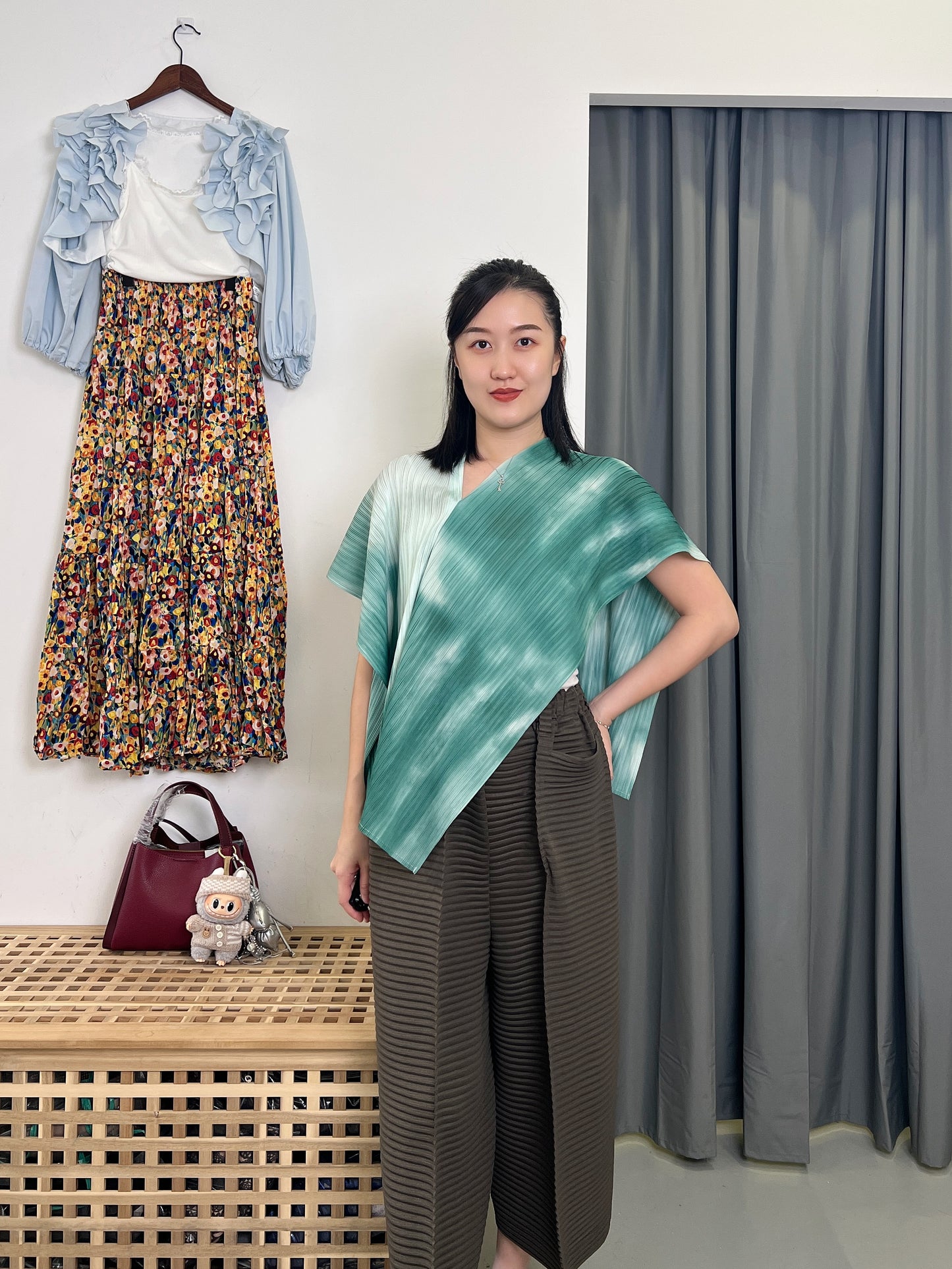 (HOT) Pleated Two ways Top