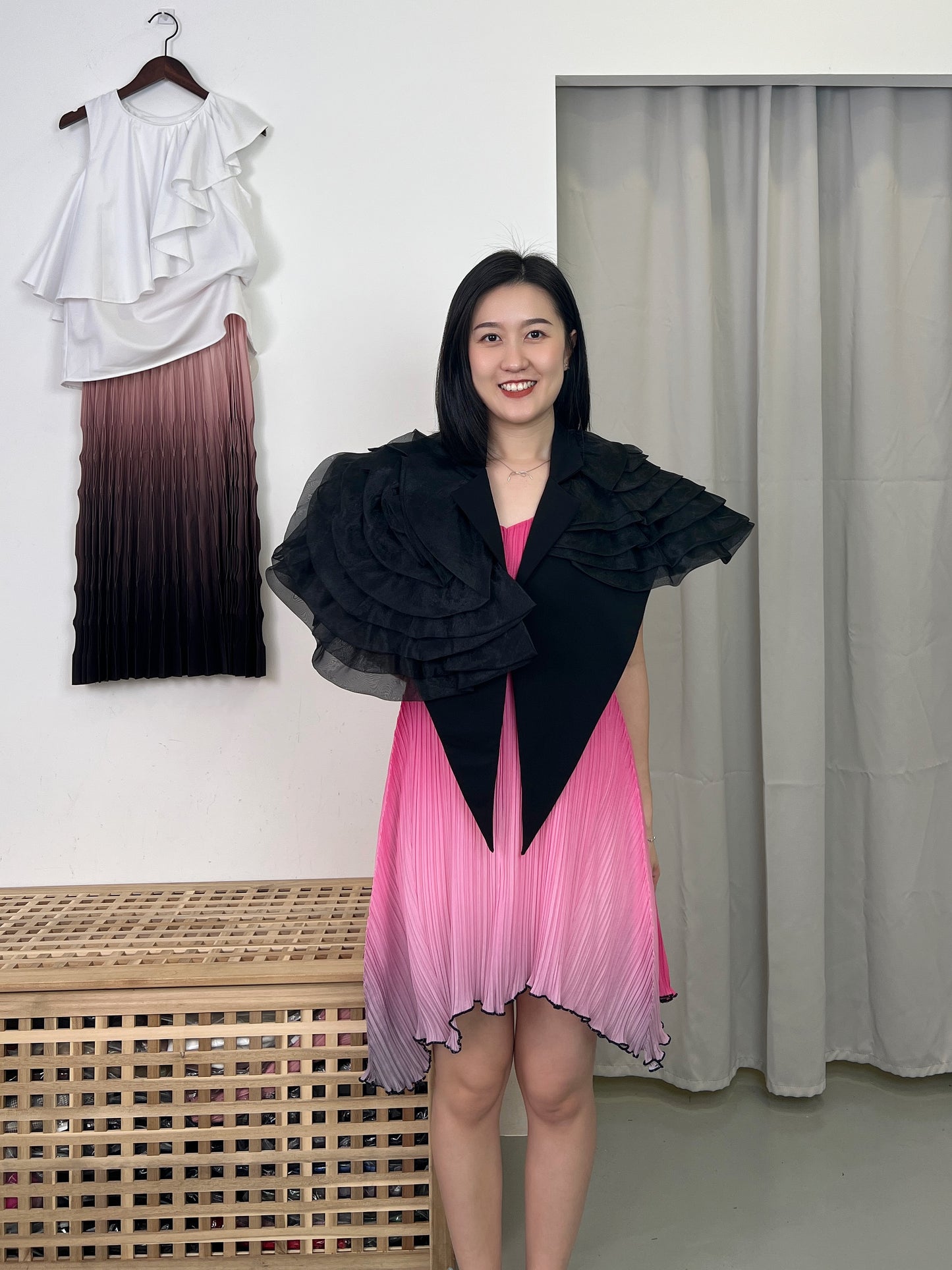 Pleated Cami Flare Design Dress