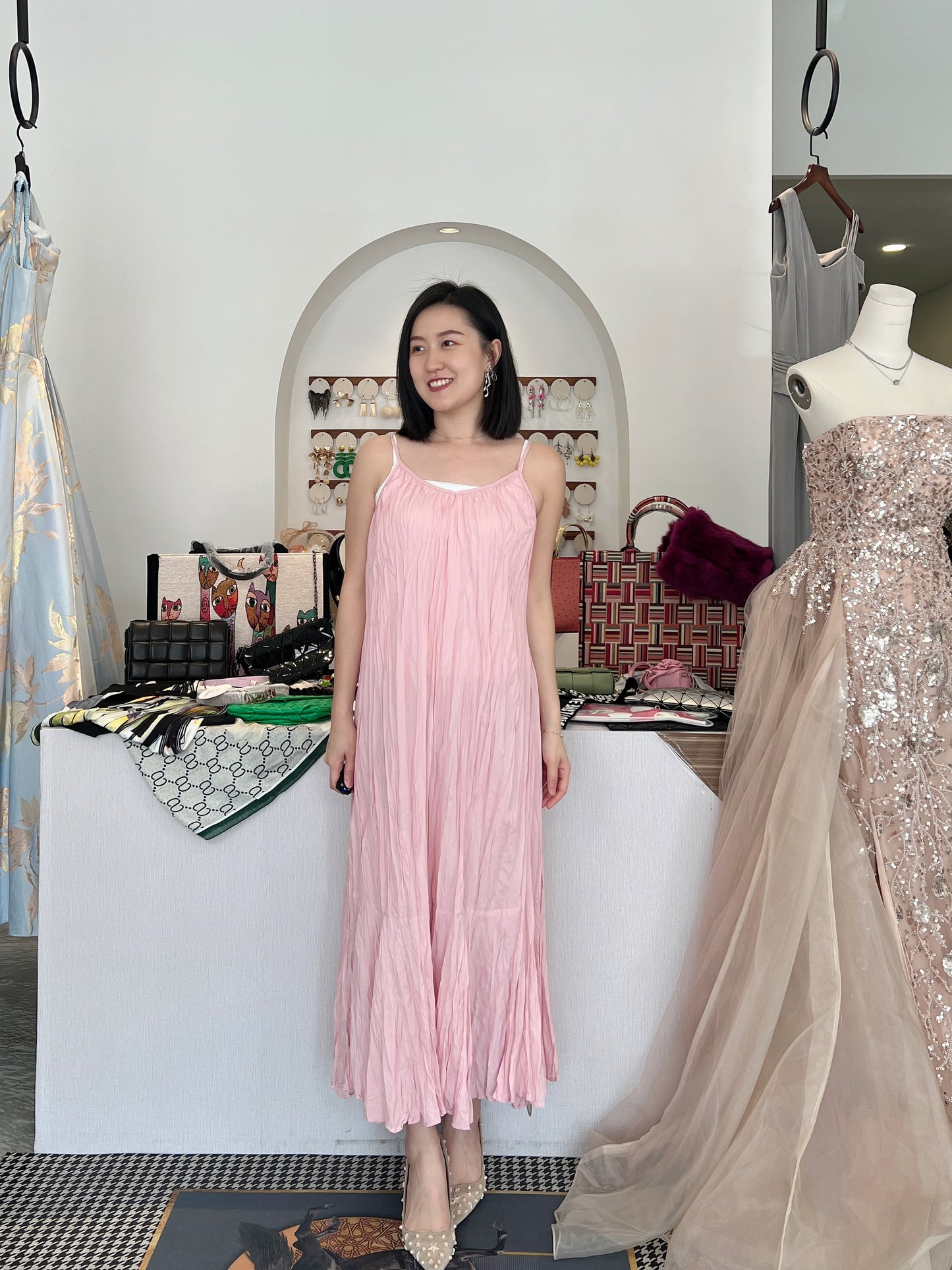 Pleated Sweet Straightcut Dress