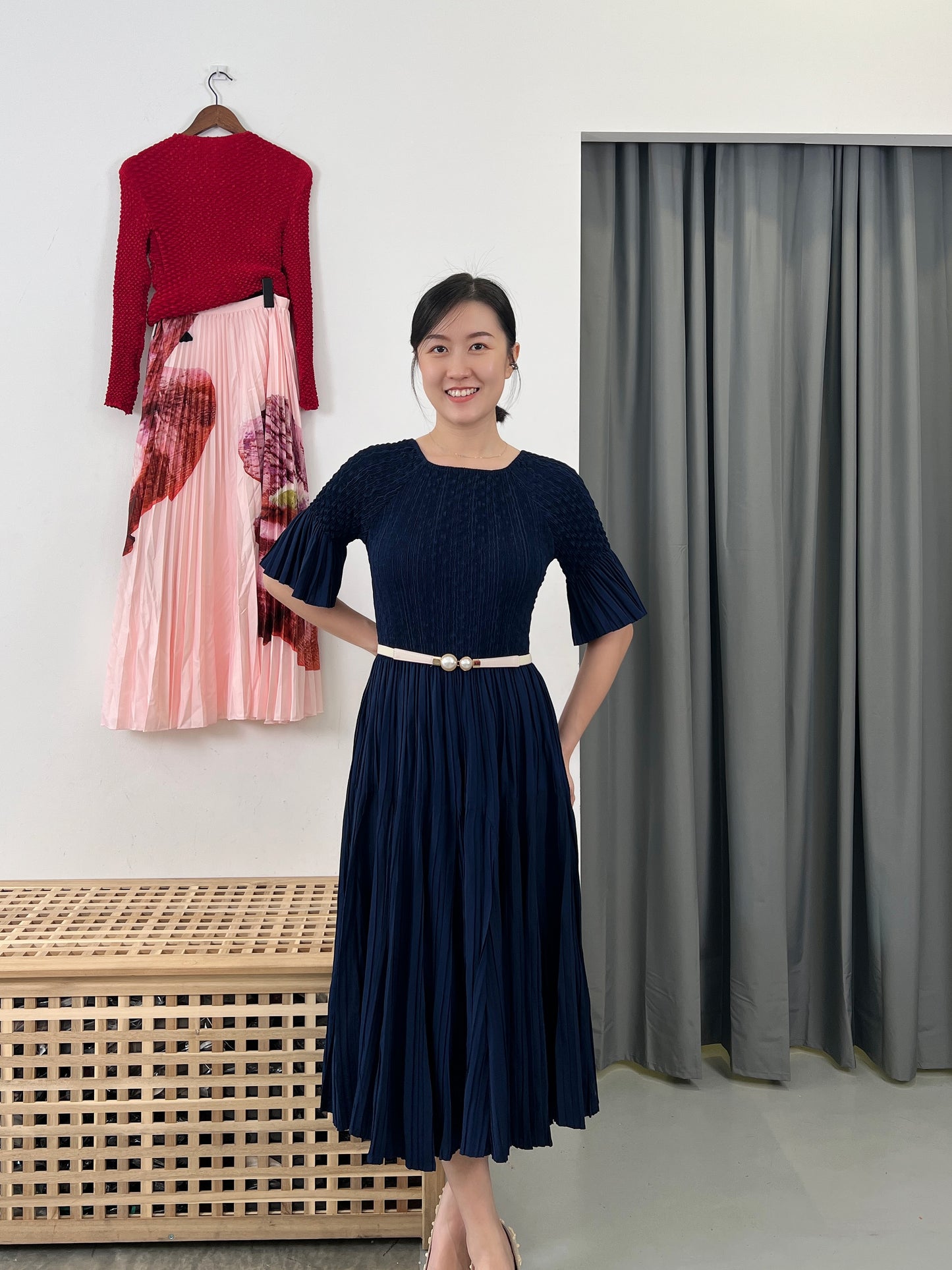 Pleated Flare Dress