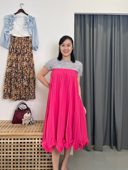Pleated Tulip Hemline Skirt