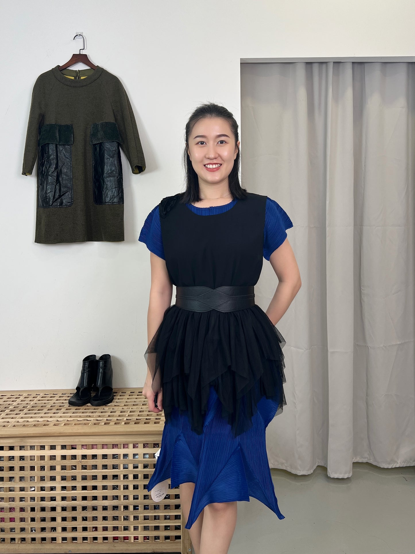 Pleated Tulip Dress