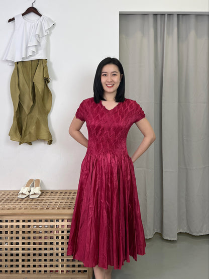 Pleated Slim Design Dress