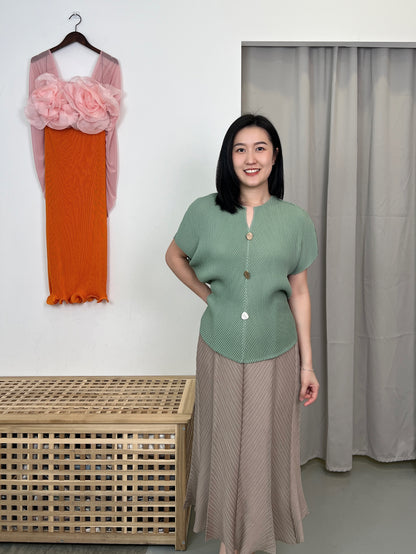 Pleated Fish Bone Skirt