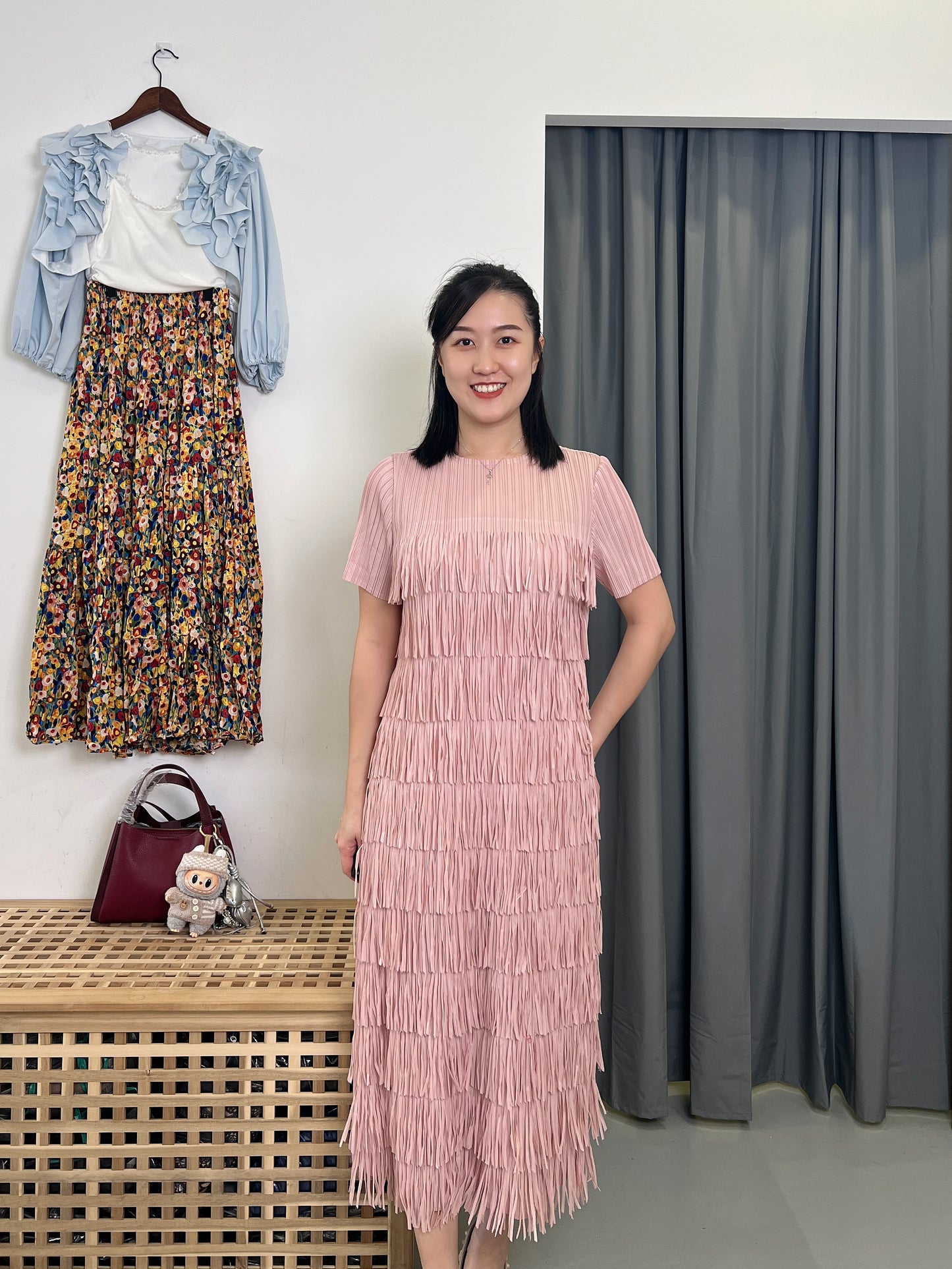 (POPULAR) Pleated Fringey Dress
