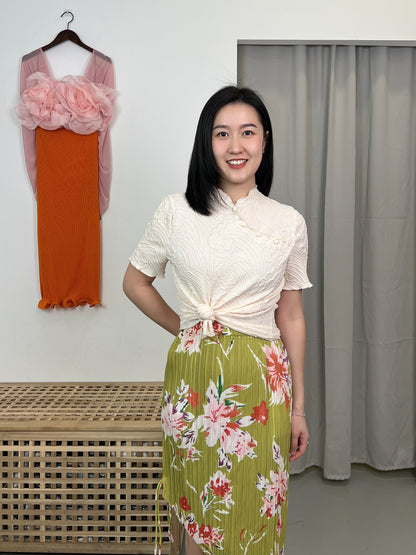 Pleated CN Style Blouse