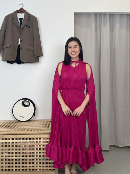 Pleated Queen Style Dinner Dress