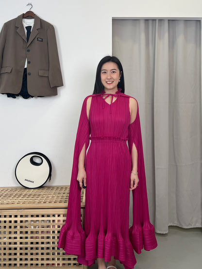 Pleated Queen Style Dinner Dress