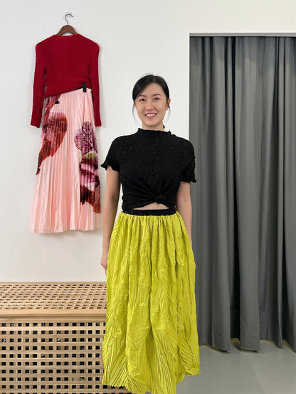 Pleated Leafy Skirt