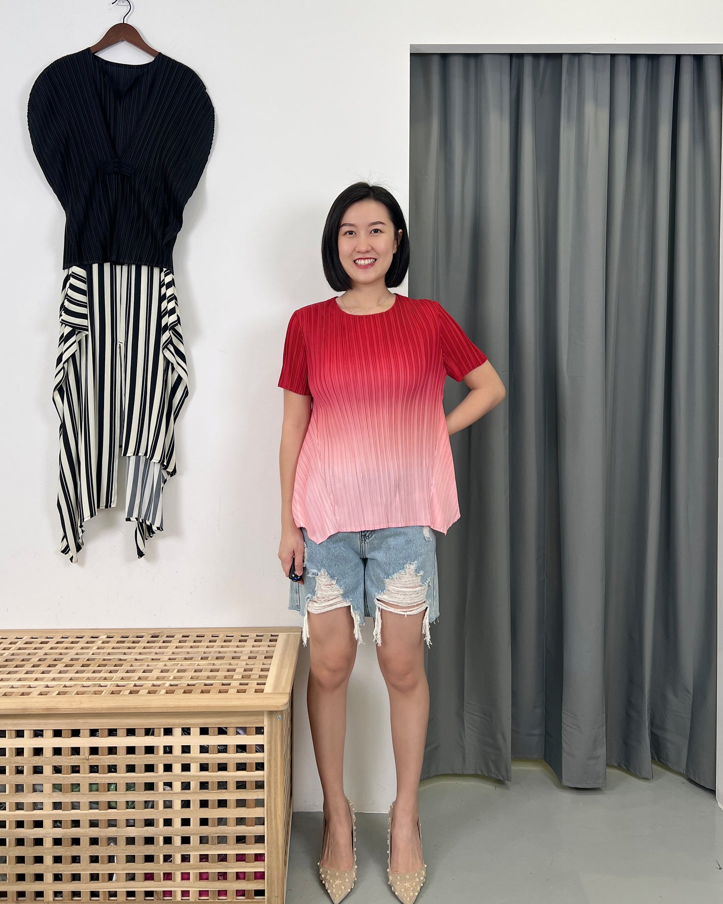 Pleated Fade Blouse