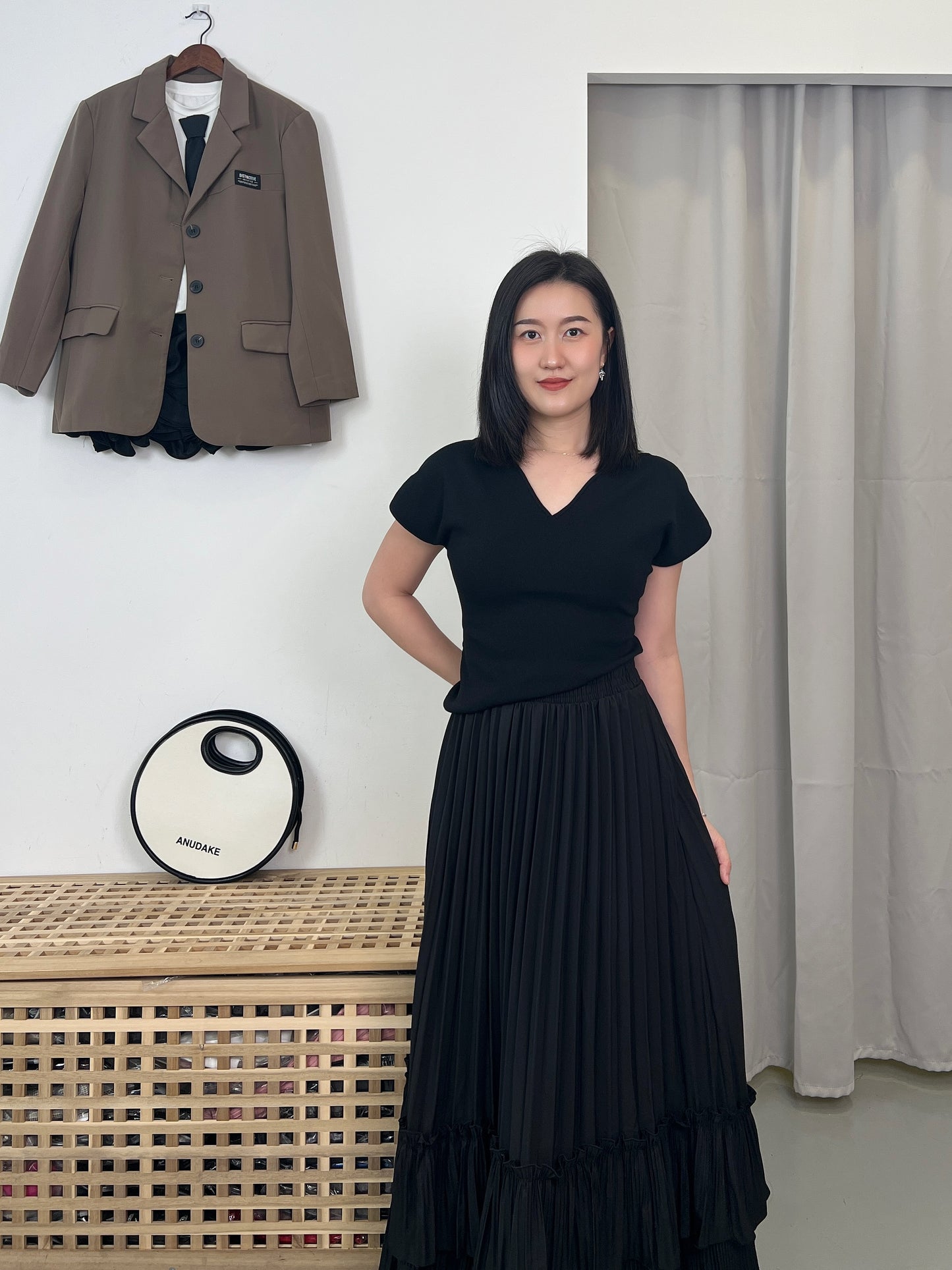 Pleated Long Skirt