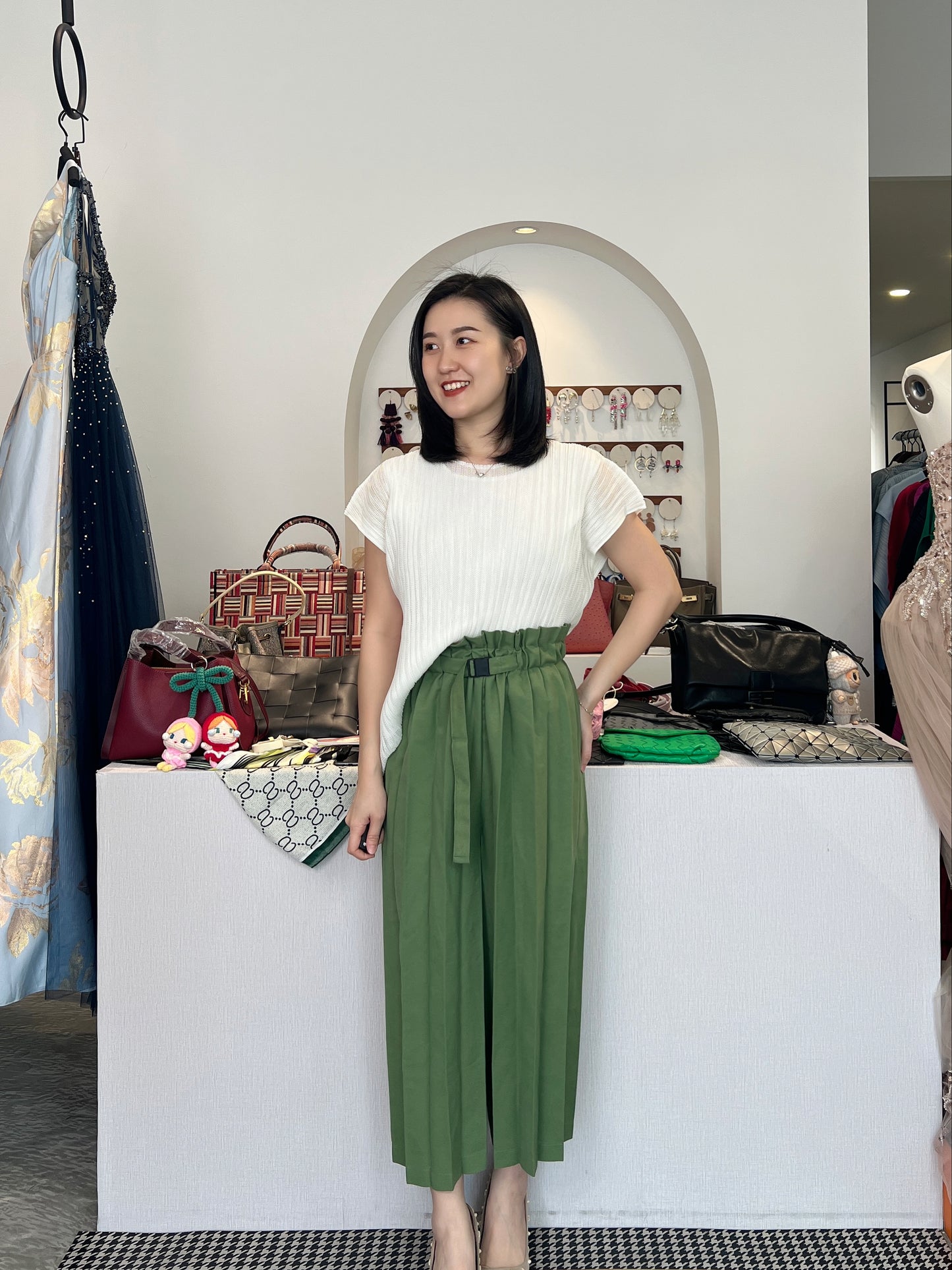 Pleated Double Layer Blouse