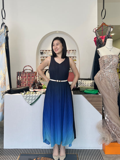 Pleated Faded Dress