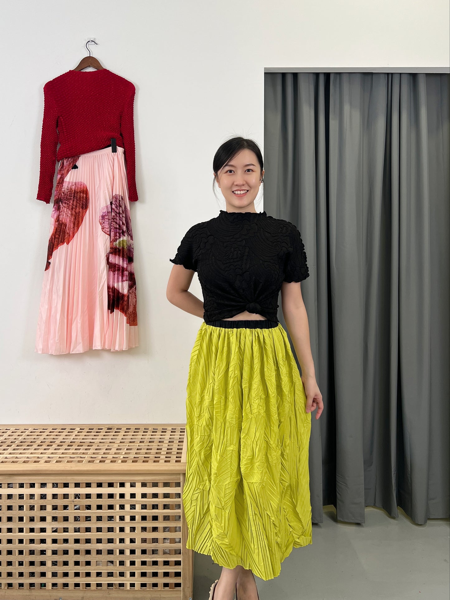 Pleated Leafy Skirt