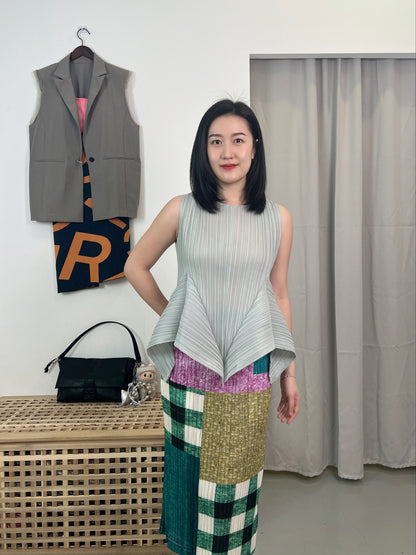 Pleated Floral Blouse