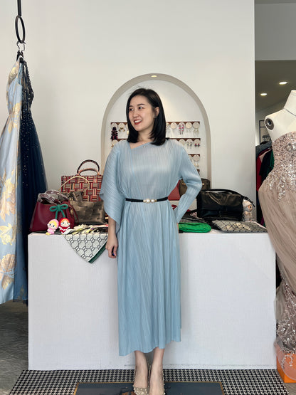 Pleated Uneven Dress