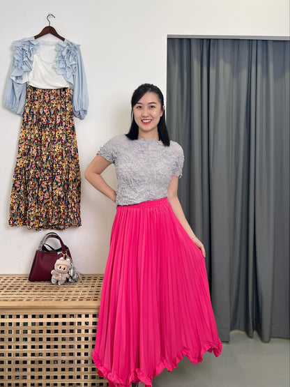 Pleated BabyGirl Top w Round neck