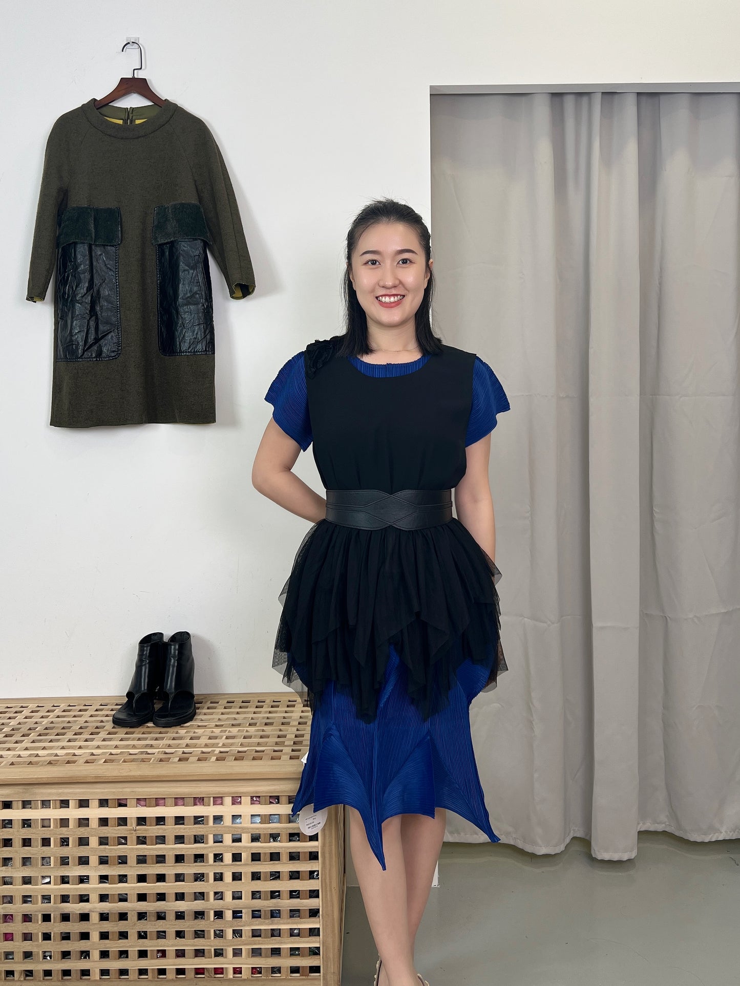 Pleated Tulip Dress