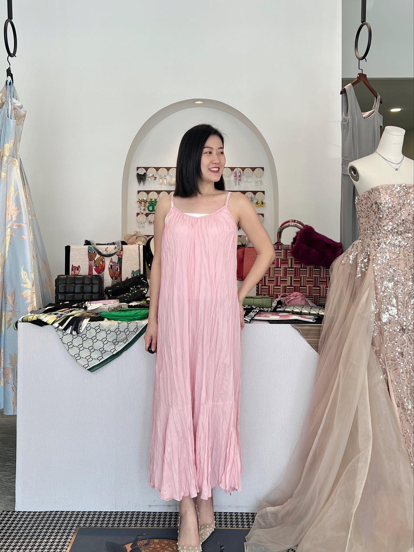Pleated Sweet Straightcut Dress