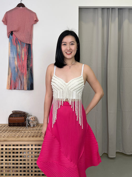 Pleated Uneven Design Skirt