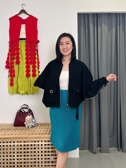 Pleated Soft Textured Skirt