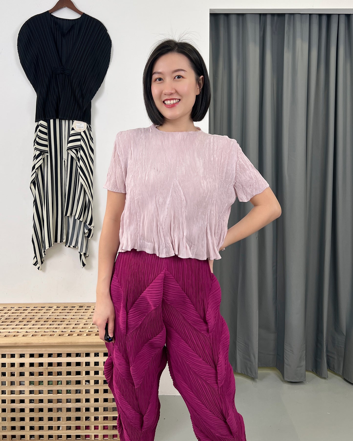 Pleated Short Blouse