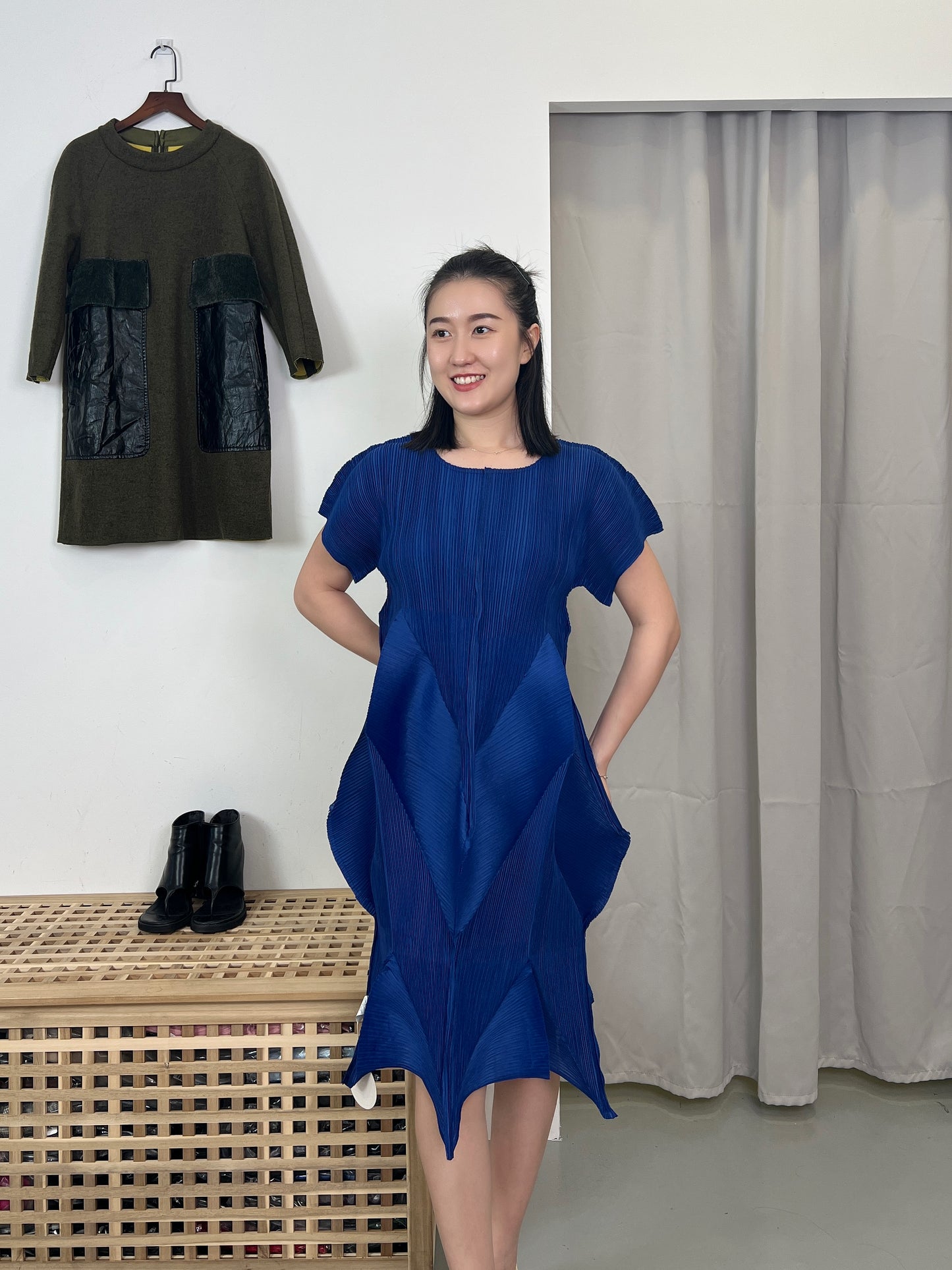 Pleated Tulip Dress