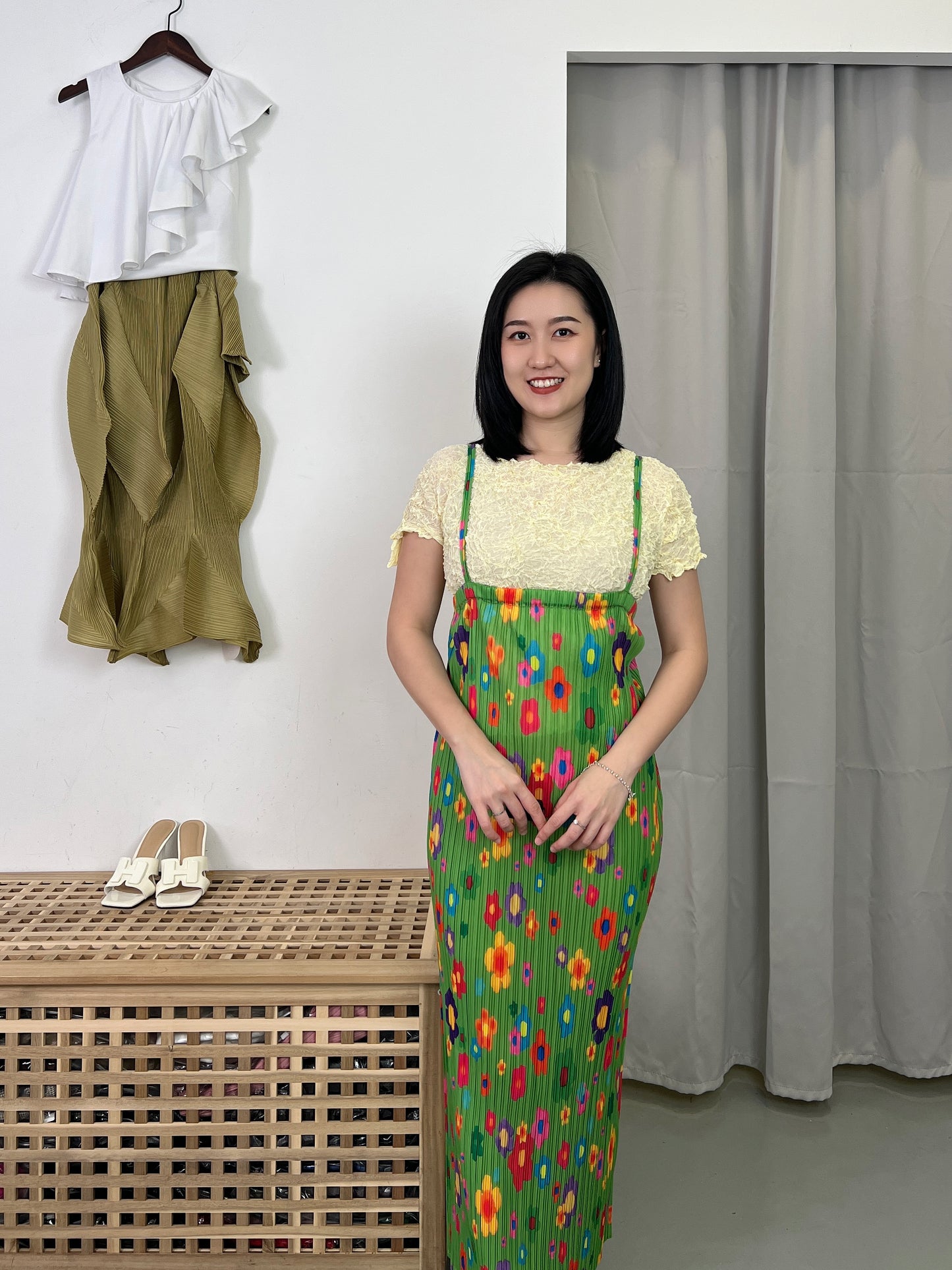 Pleated Two ways Floral Dress