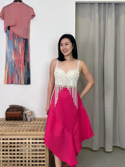 Pleated Uneven Design Skirt