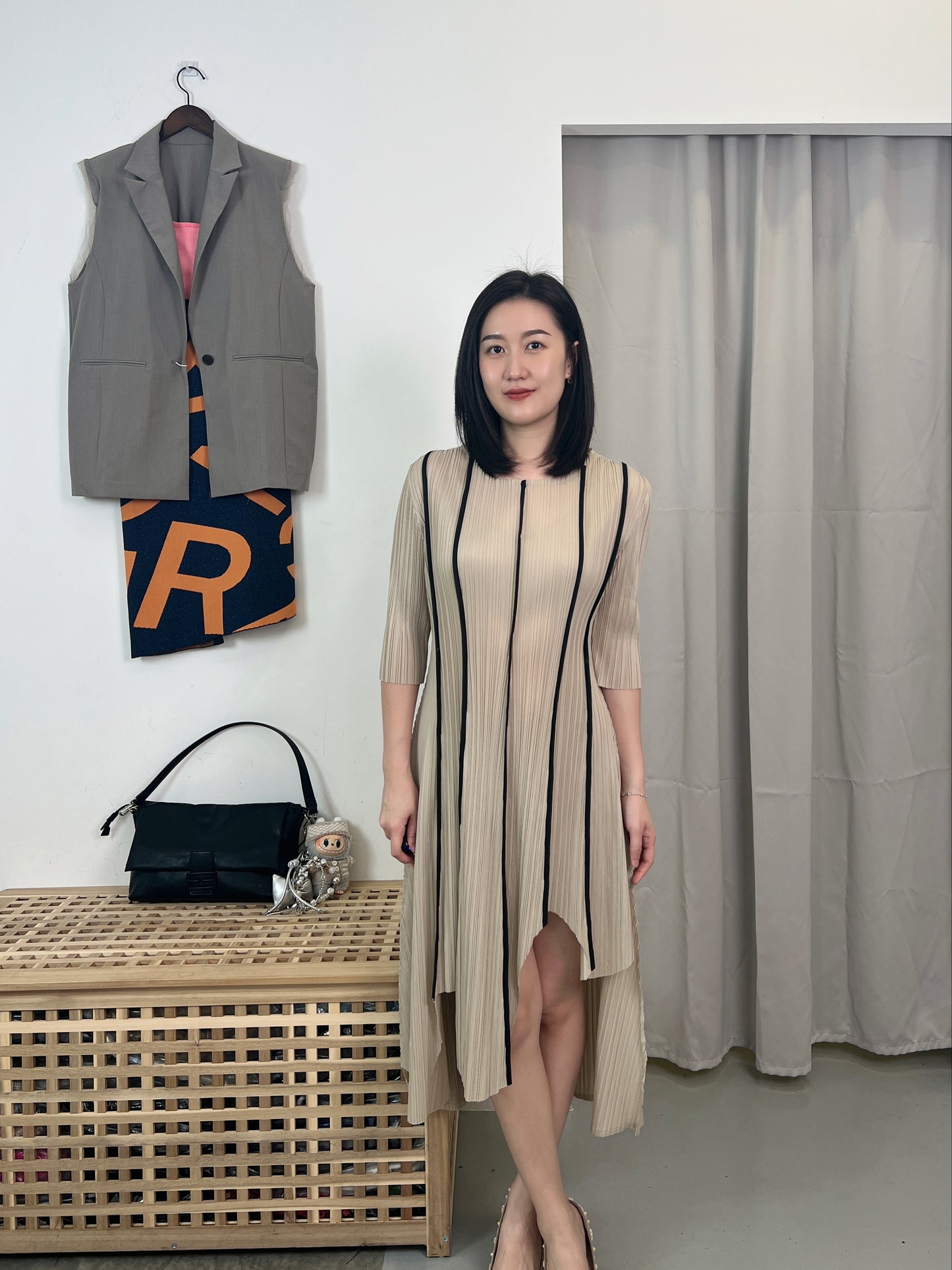 Pleated Line Dress