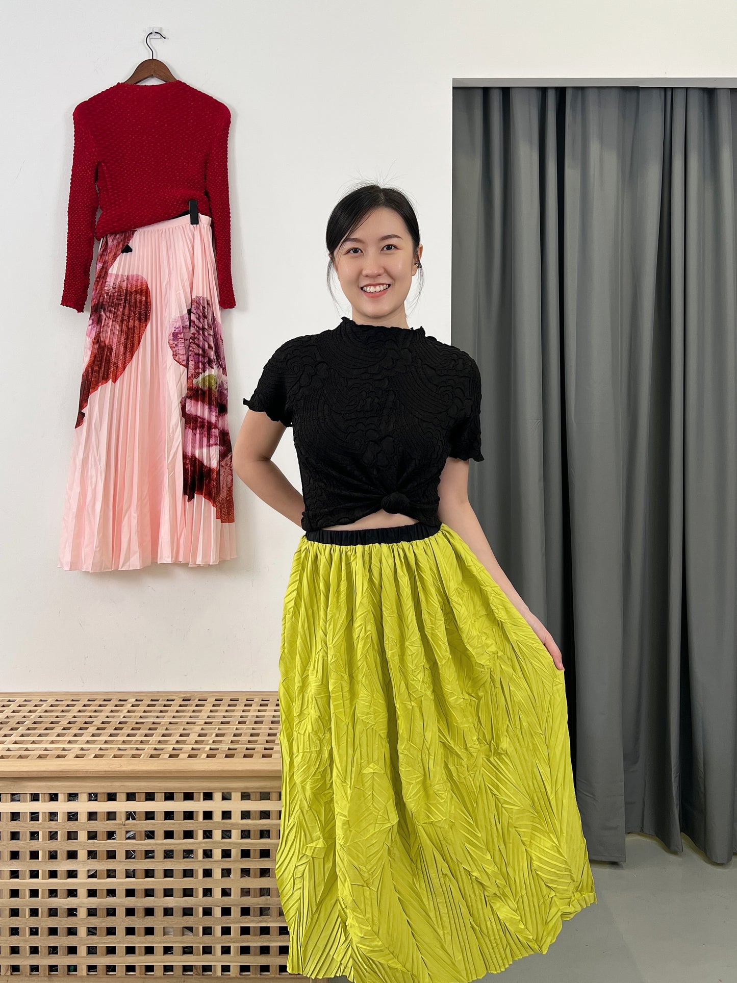 Pleated Leafy Skirt